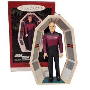 Hallmark Christmas Ornament NIB 1995 Star Trek Captain Picard collectable